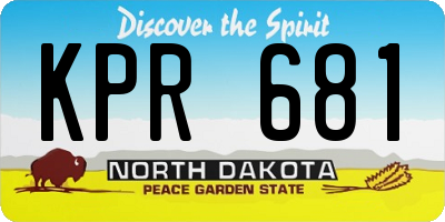 ND license plate KPR681