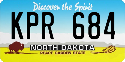 ND license plate KPR684