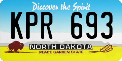 ND license plate KPR693