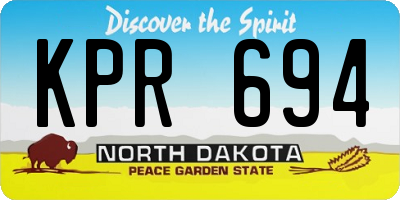 ND license plate KPR694
