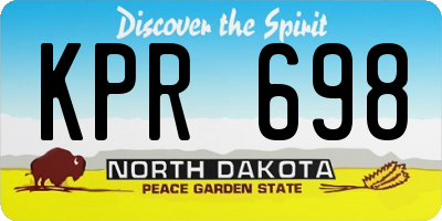 ND license plate KPR698