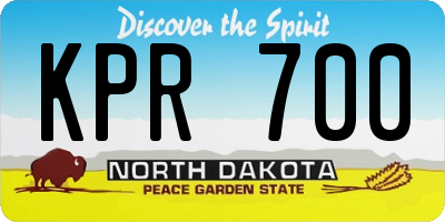 ND license plate KPR700