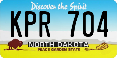 ND license plate KPR704