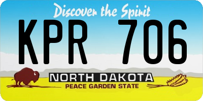 ND license plate KPR706