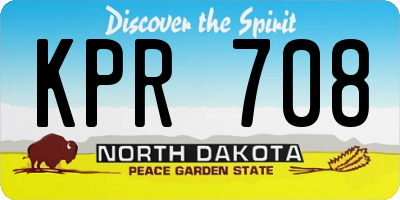 ND license plate KPR708
