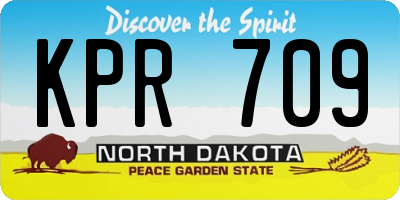 ND license plate KPR709