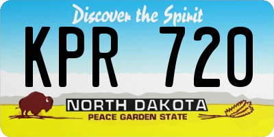 ND license plate KPR720