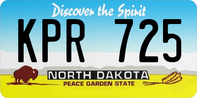 ND license plate KPR725