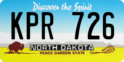 ND license plate KPR726