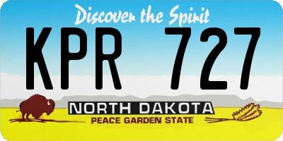 ND license plate KPR727