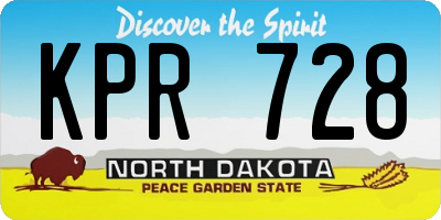 ND license plate KPR728