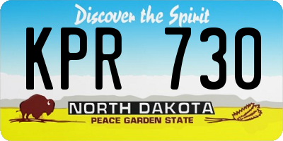 ND license plate KPR730