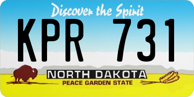 ND license plate KPR731