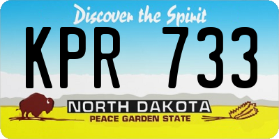 ND license plate KPR733
