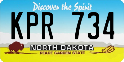 ND license plate KPR734