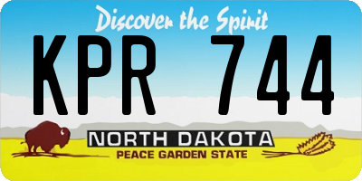 ND license plate KPR744