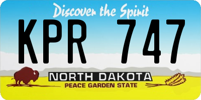 ND license plate KPR747