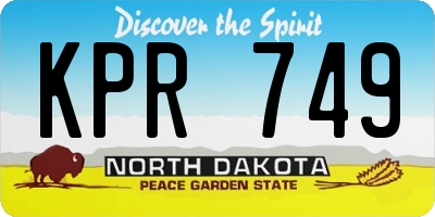 ND license plate KPR749