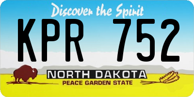 ND license plate KPR752