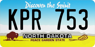 ND license plate KPR753