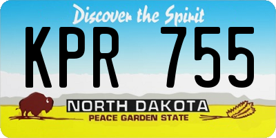 ND license plate KPR755