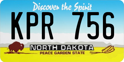 ND license plate KPR756