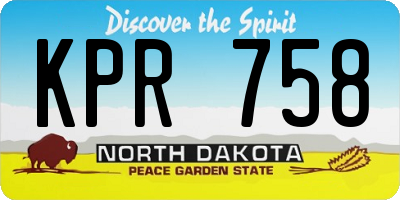 ND license plate KPR758