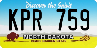 ND license plate KPR759