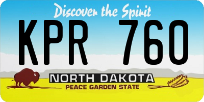 ND license plate KPR760
