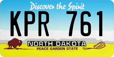 ND license plate KPR761