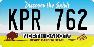 ND license plate KPR762
