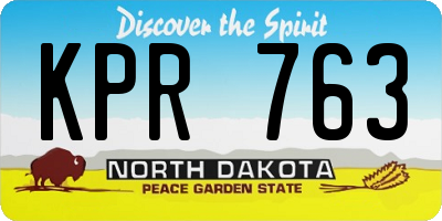 ND license plate KPR763