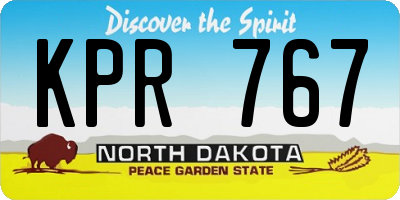 ND license plate KPR767