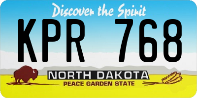 ND license plate KPR768