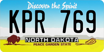 ND license plate KPR769