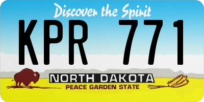 ND license plate KPR771