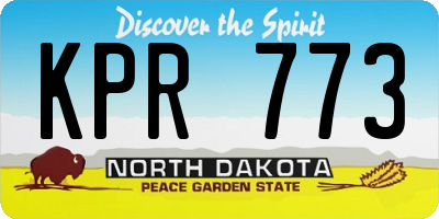 ND license plate KPR773