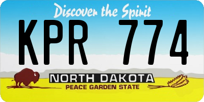 ND license plate KPR774