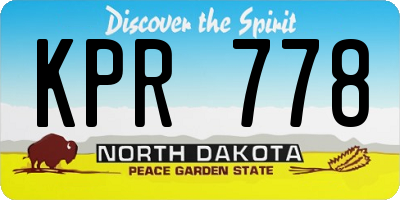 ND license plate KPR778