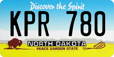 ND license plate KPR780