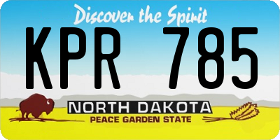 ND license plate KPR785