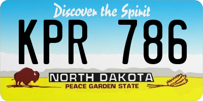 ND license plate KPR786