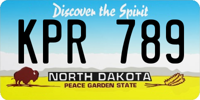ND license plate KPR789