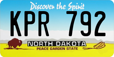 ND license plate KPR792