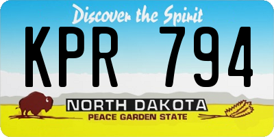 ND license plate KPR794