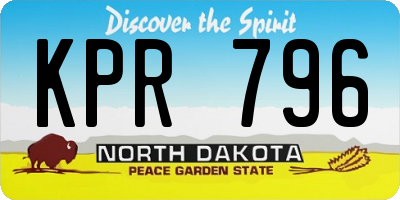ND license plate KPR796
