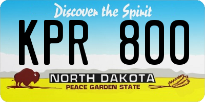 ND license plate KPR800