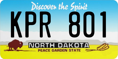 ND license plate KPR801