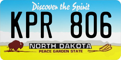 ND license plate KPR806