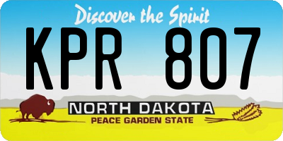 ND license plate KPR807